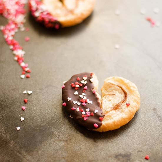 Chocolate dipped palmiers