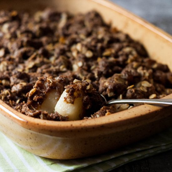 Chocolate Ginger Pear Crumble