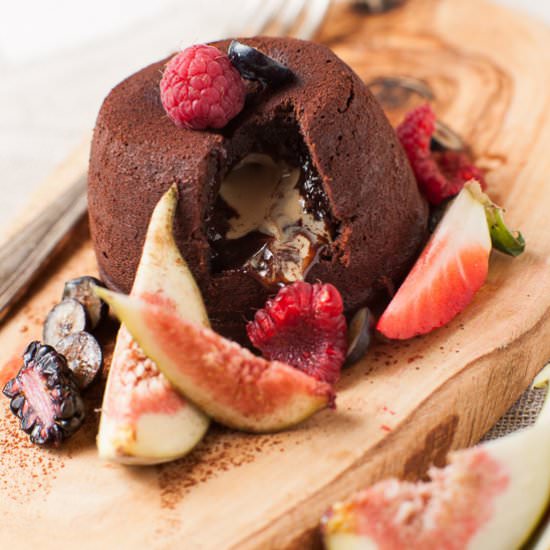 Chocolate Peanut Butter Lava Cakes