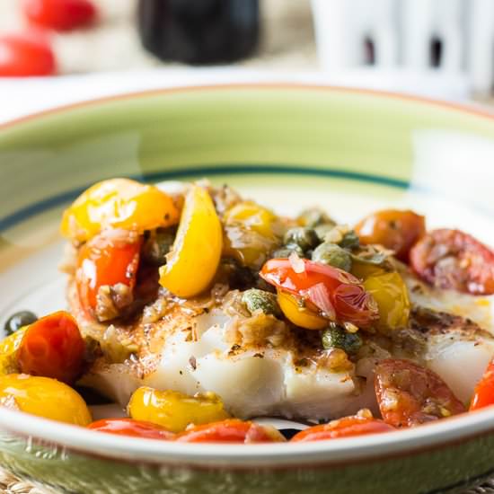 Striped Bass with Tomatoes & Capers