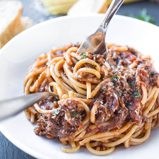 Spaghetti with Braised Beef Ragu