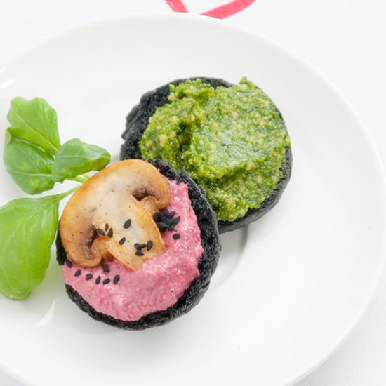 Spinach Pesto and Beet Pate