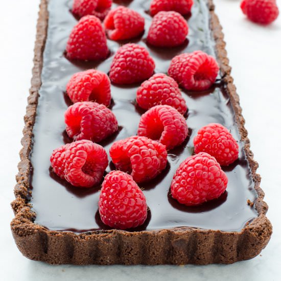 Chocolate Tart with Raspberries