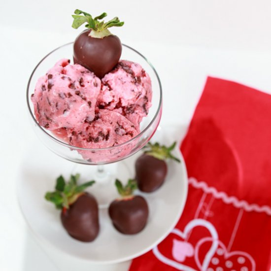 Chocolate Strawberry Frozen Yogurt