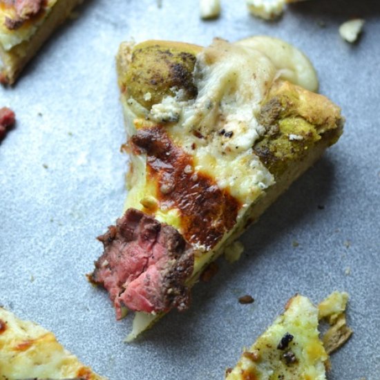 Pesto Steak Pizza