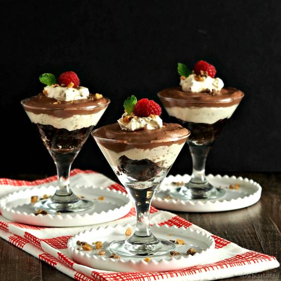 Tipsy (or not) Brownie Parfaits