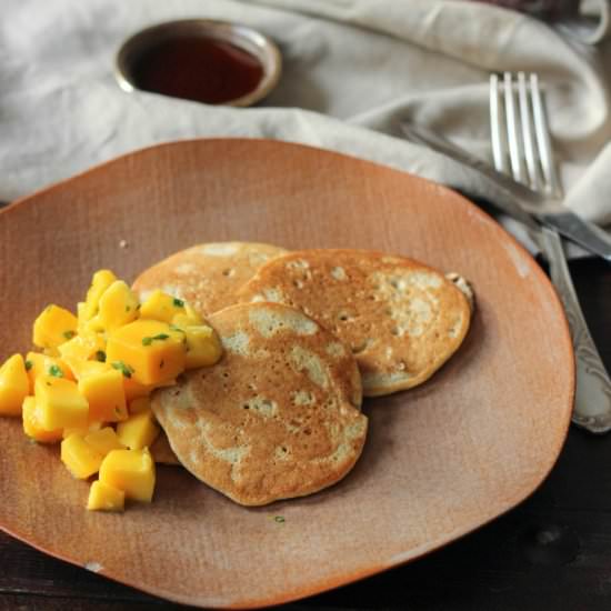 Buckwheat Almond Pancakes with Basil