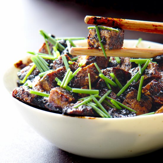 Caramelized Tofu with Black Garlic