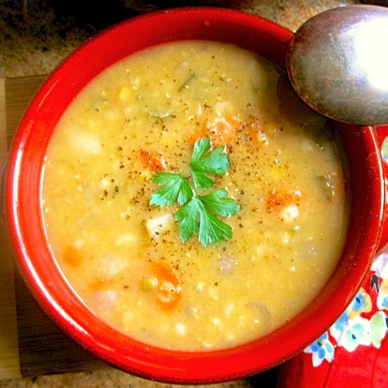 Scottish Red Lentil and Barley Soup