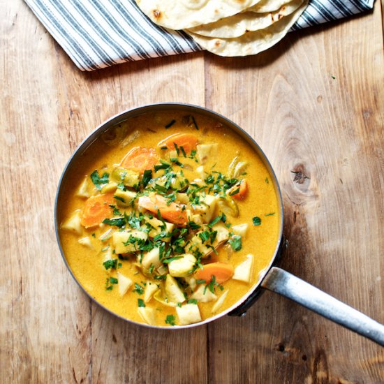 Vegetarian Curry with Chapati Bread