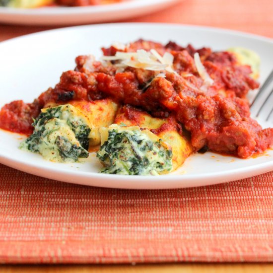 Spinach and Cheese Cannalloni