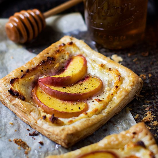 Peach Tart with Goat Cheese & Honey