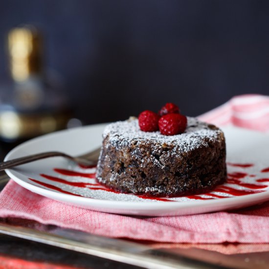 Chocolate Chambord Donut Pudding