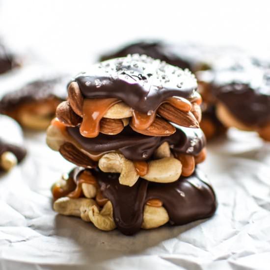 Milk Chocolate Caramel Nut Clusters