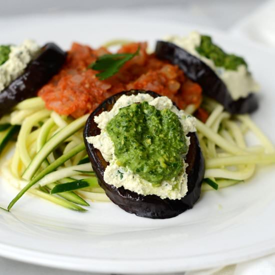 Roasted Eggplant Zucchini Pasta