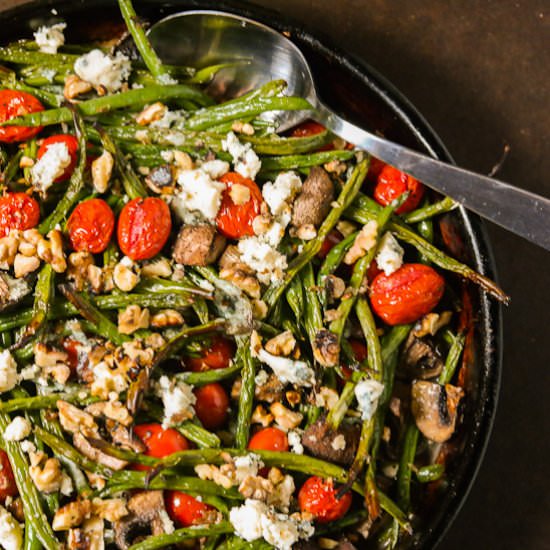 Roasted Green Beans & Bleu Cheese