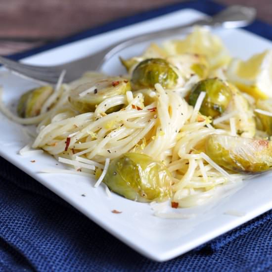 Creamy Lemon Pasta with Brussels