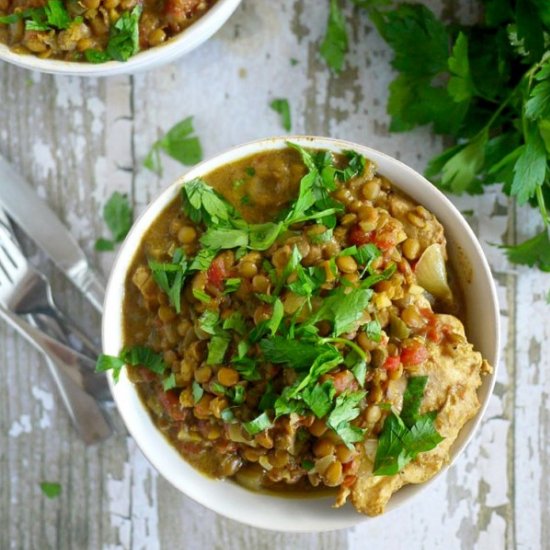 Crock Pot Chicken and Lentil Curry