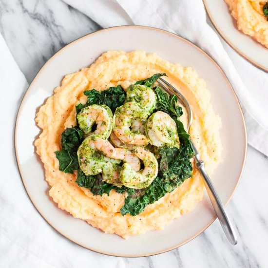 Shrimp & Kale with Creamy Rutabaga