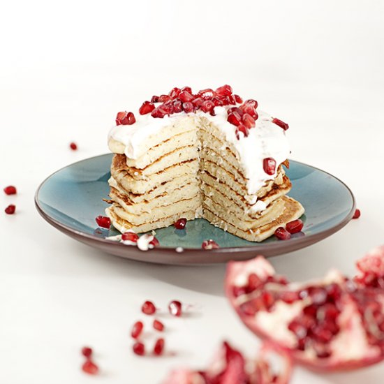 Pancakes with pomegranate