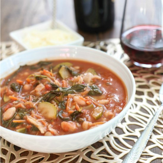 Kale, Spinach, and Bean Soup