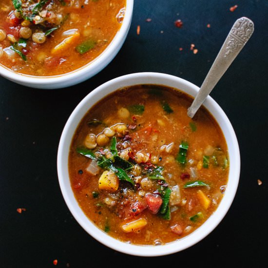 Spiced Vegan Lentil Soup