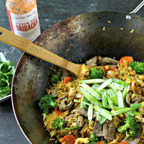 Turmeric Fried Rice with Beef