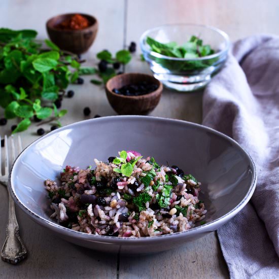 Wild Blueberry and Pine Nut Rice