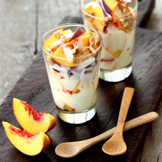 Peach Walnut Yogurt Parfait