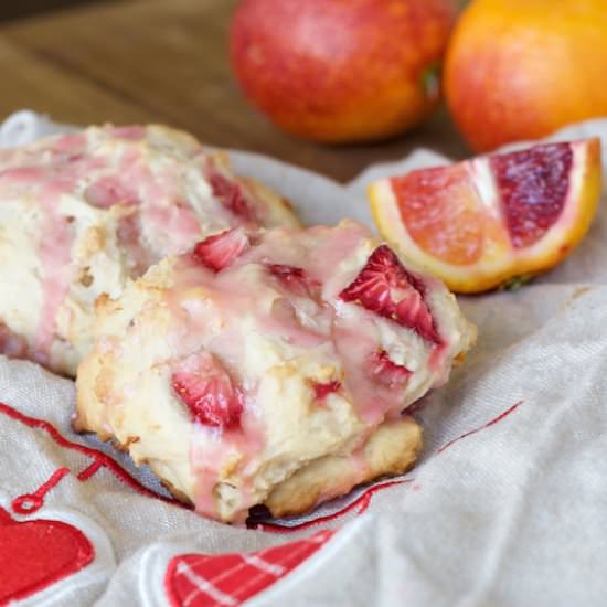 Blood Orange Strawberry Scones