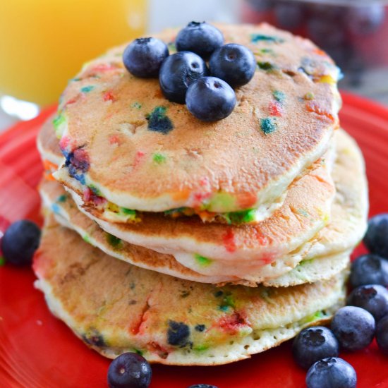 Blueberry Pancakes with Sprinkles