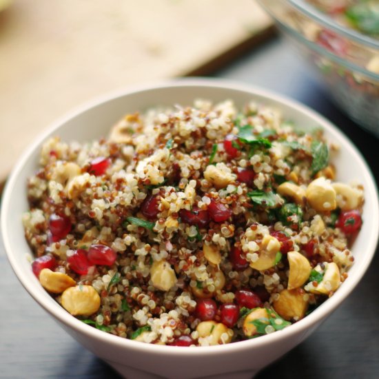 Hazelnut & Pomegranate Quinoa Salad