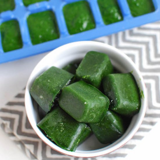 Frozen Spinach Cubes for Smoothies