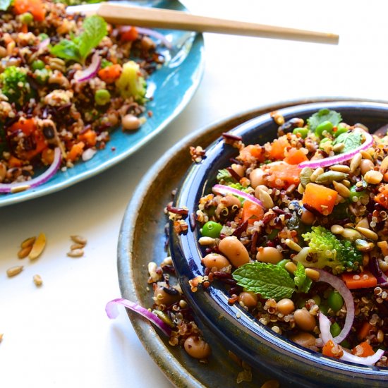 Quinoa and black-eyed bean salad