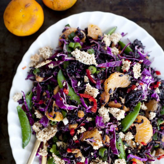 Orange + Almond Black Rice Salad