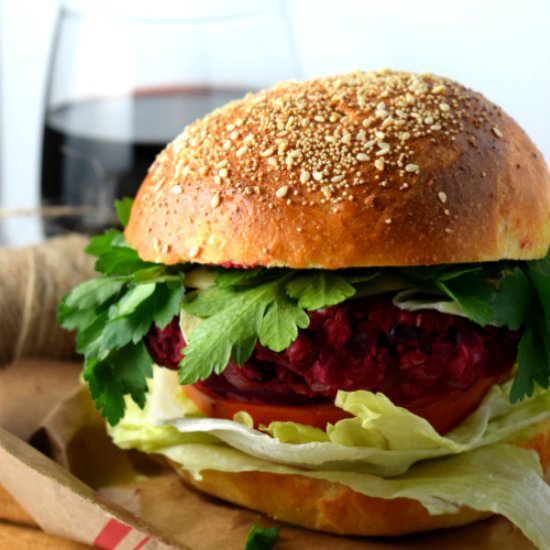 Smashed Beet & Bean Burger