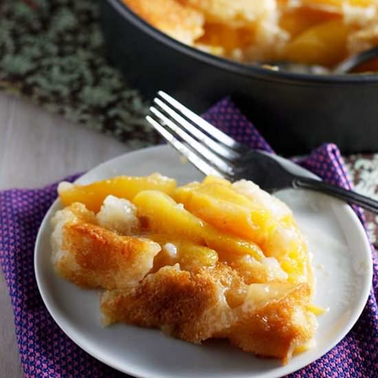 Ridiculously easy peach cobbler