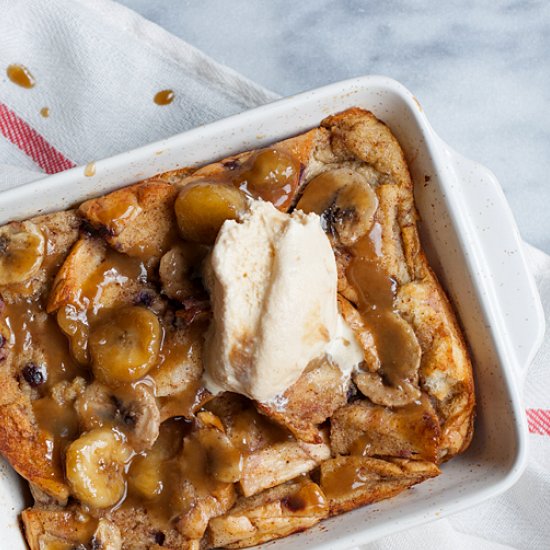 Berry Banana Bread Pudding