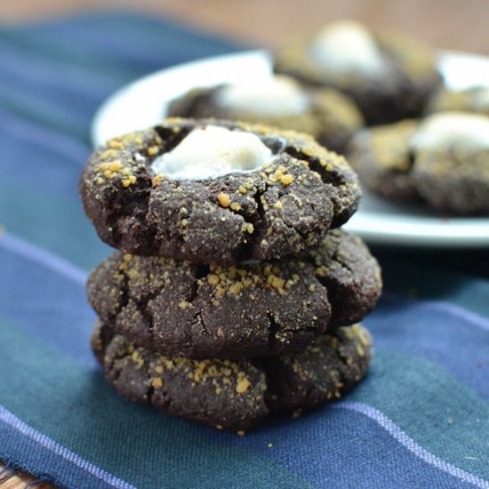 Soft Chocolate Marshmallow Cookies