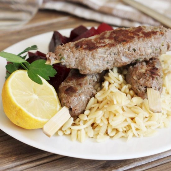 Spiced Greek Lamb Kefta with Lemon