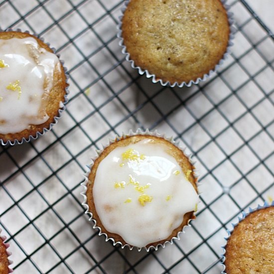 Banana Muffins with Lemon Glaze