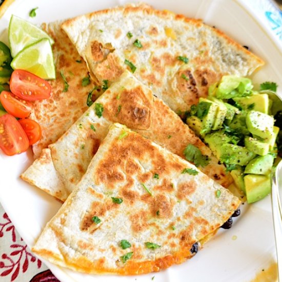 Quick Bean & Corn Quesadilla