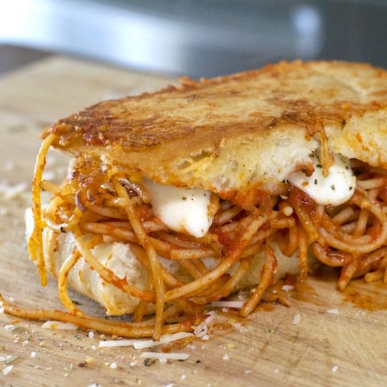 Grilled Spaghetti & Cheese Sandwich