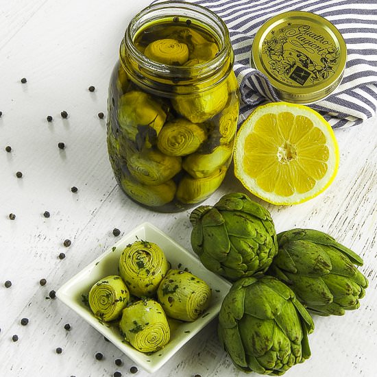 Homemade Preserved Baby Artichoke