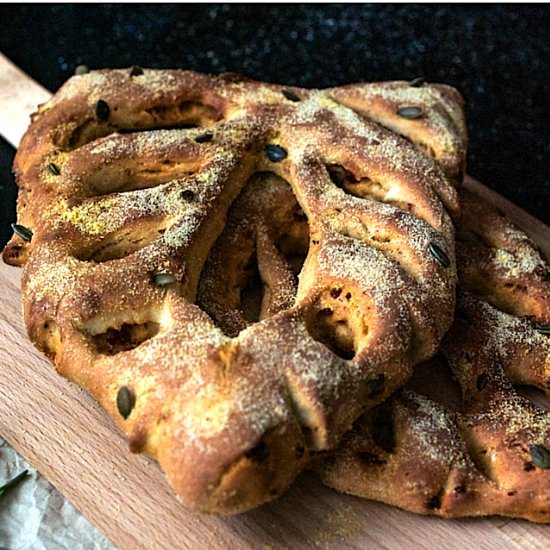 Fougasse with Chorizo and Parmesan