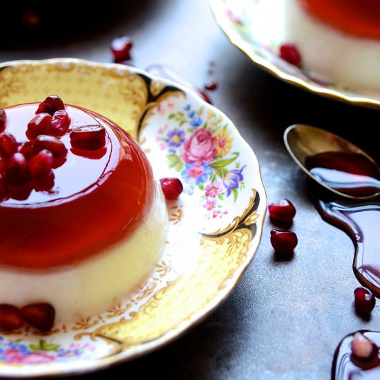 Vanilla and Pomegranate Panna Cotta