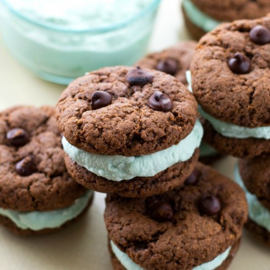 Chocolate Mint Cream Cookies