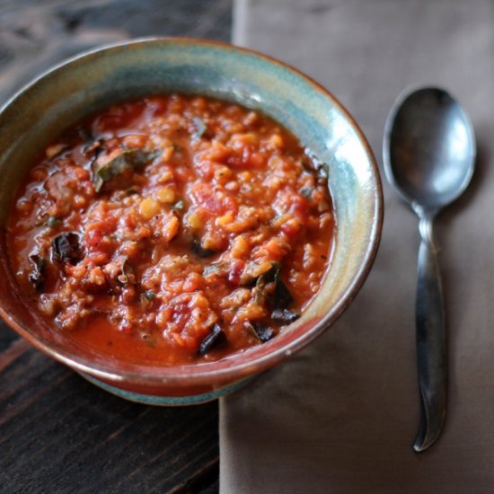 Lentil Soup with Sausage & Chard