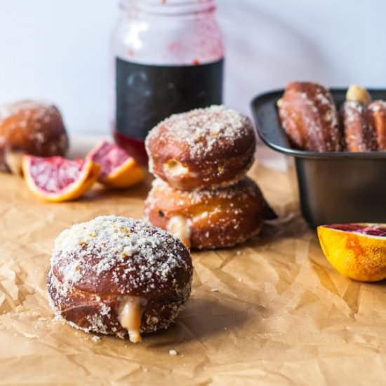 Blood Orange Cream Doughnuts