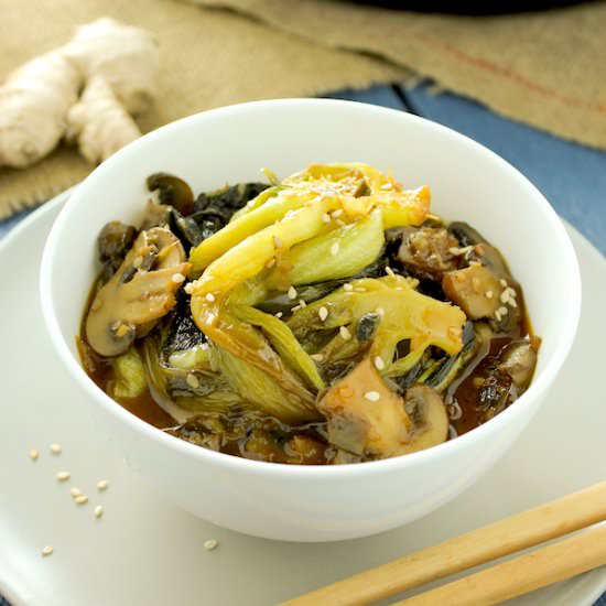 Bok Choy and Mushroom Stir Fry